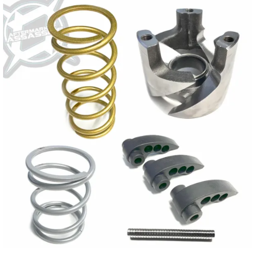 Aftermarket Assassins Clutch kit, magnetic adjustable clutch weights, primary spring, secondary spring, helix 